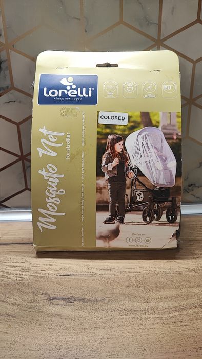 Универсален черен комарник за бебешка количка Lorelli + 2 бр. закрепящ