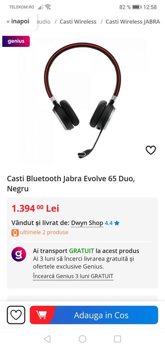 Casti Jabra Evolve 65
