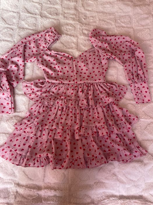 Рокля Cliche в розово на сърчица