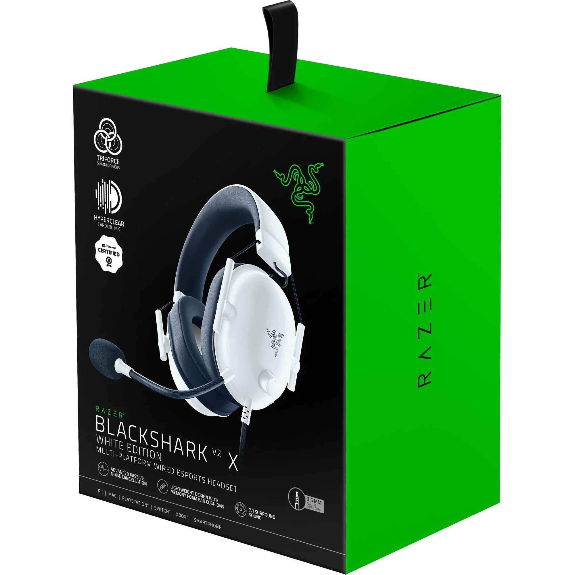 [НОВЫЕ] Наушники RAZER Blackshark V2 X Wired Gaming Headset, White