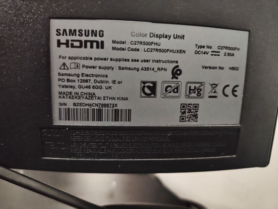 Monitor curbat Samsung 27 inch 1920x1080