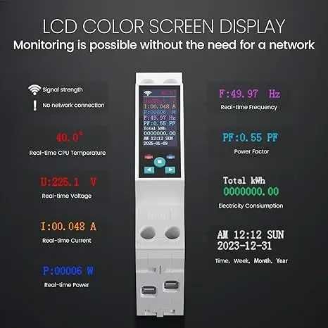 Contor de energie smart WiFi 50A releu monofazat  siguranta electrica