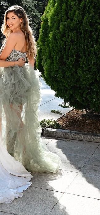 Официална дълга зелена рокля Miss Queen