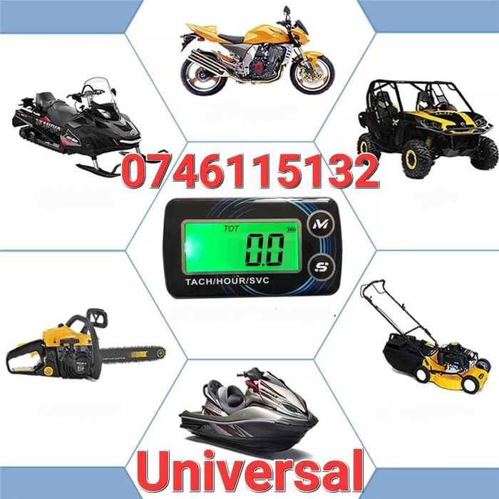 Enduro Moto Cross ATV Scuter Motocultor-Tahometru-Turometru LCD-NOU-T3