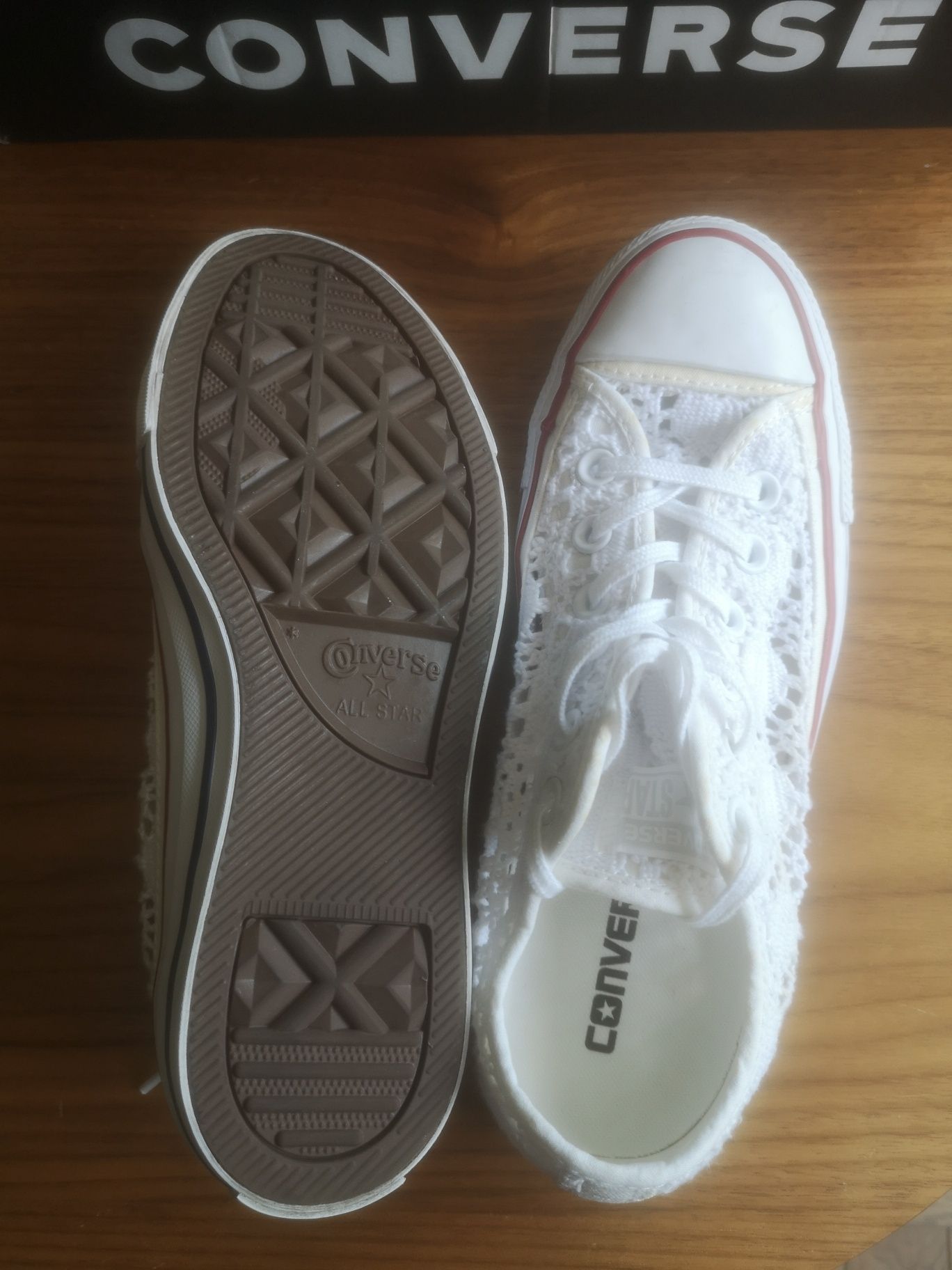 Converse 38 номер бели, дантела