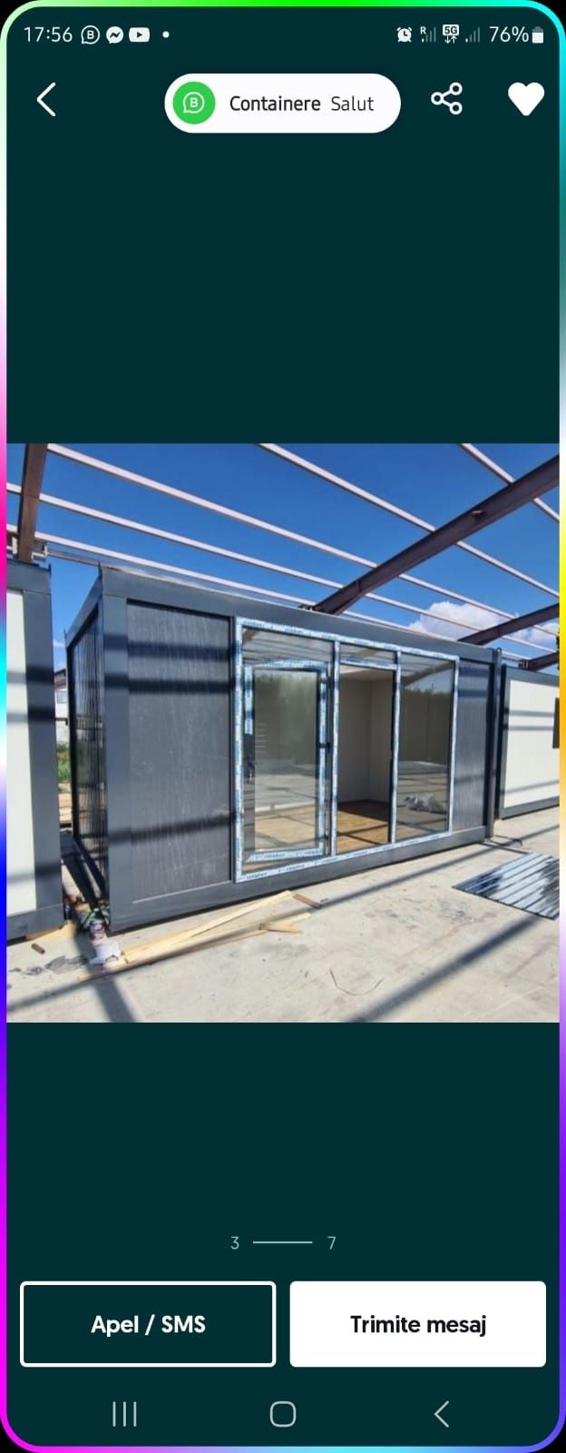 Vand containere modulare Birou Vitrina Magazin Depozitare Fast-food