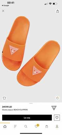 Slapi papuci Guess portocaliu neon orange noi