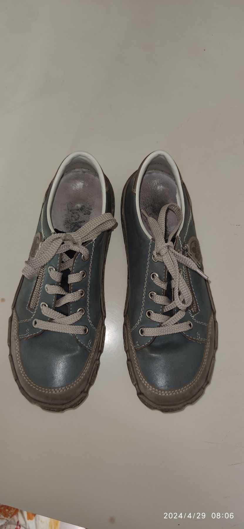 Обувки Rieker Antistress № 39, светло сиво-сини, ест. кожа, унисекс