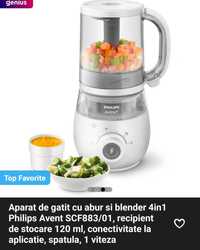 Philips Avent 4 in 1, aparat de gătit cu abur și blender