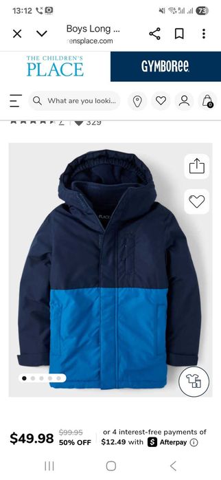 Зимно яке 3в1 the children's PLACE (ново). 5/6г. 112-118см.