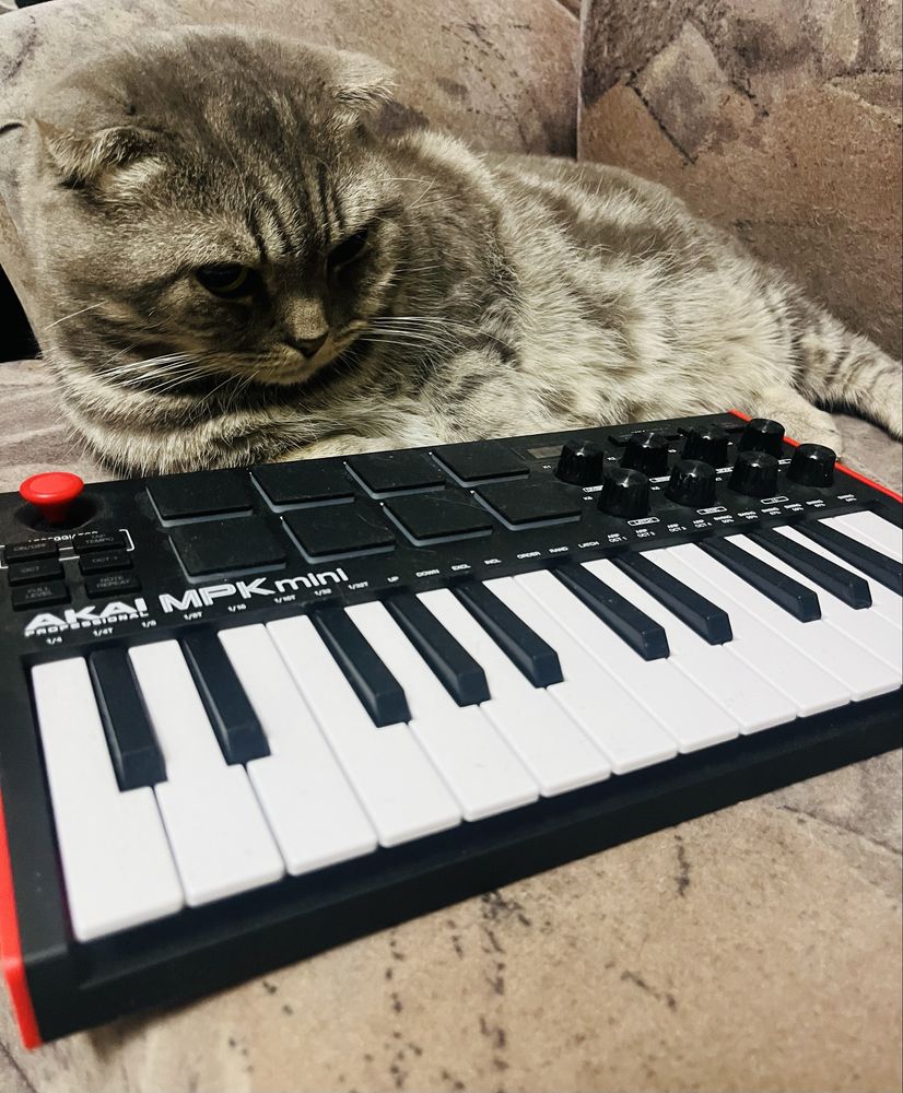 MIDI-клавиатура AKAI MPK Mini MKIII Black-Red, Микрофон Fifine T669