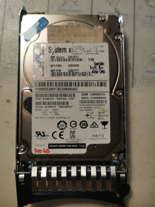 Hdd server 2,5 Slim 300gb SAS 6gb, 10000 rot/min