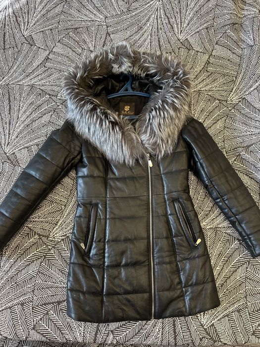 Пальто зимнее кожаное