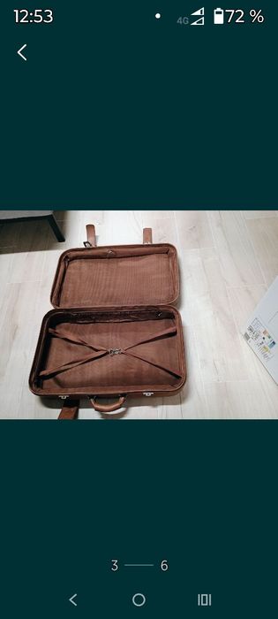 Geamantan vechi,piele , 67cm x40 cm