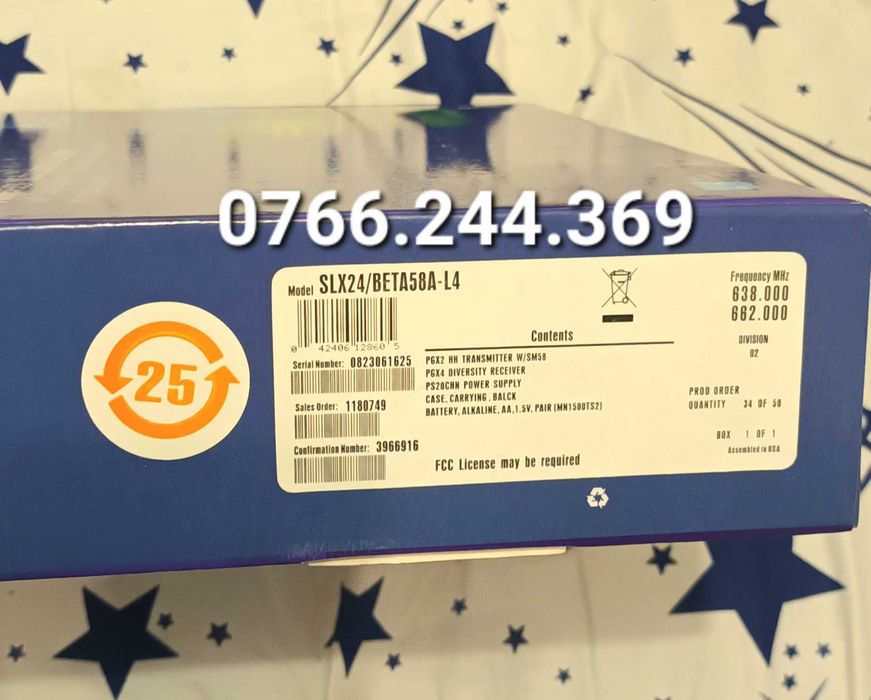 Microfon SHURE BETA 58 A wireless slx 2  slx 4 NOU SIGILAT Profesional