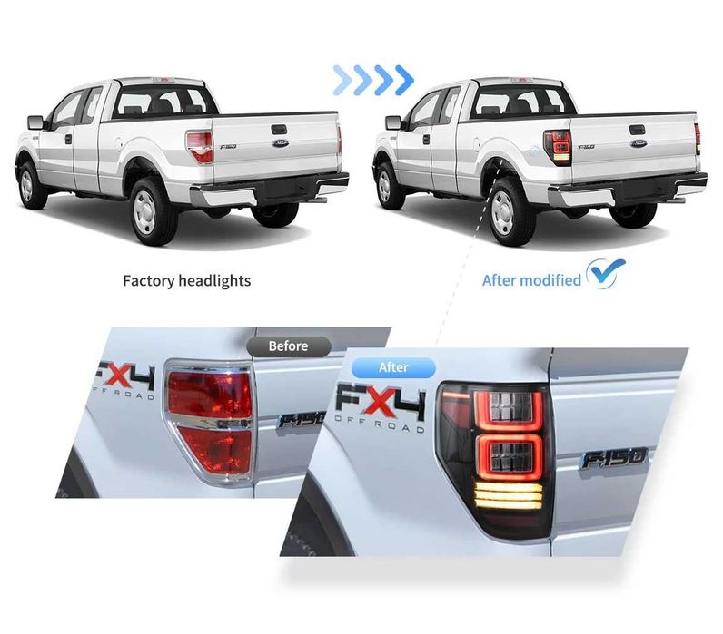 Комплект LED стопове с жълти мигачи за Ford F150 09 - 14