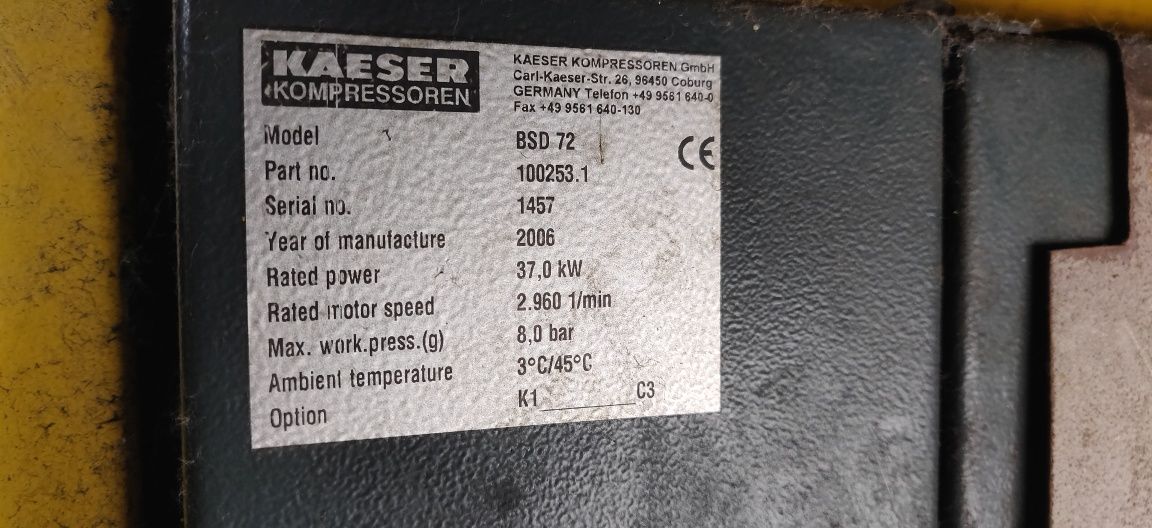 Compresor Kaeser 37kW + Uscator + Butelie