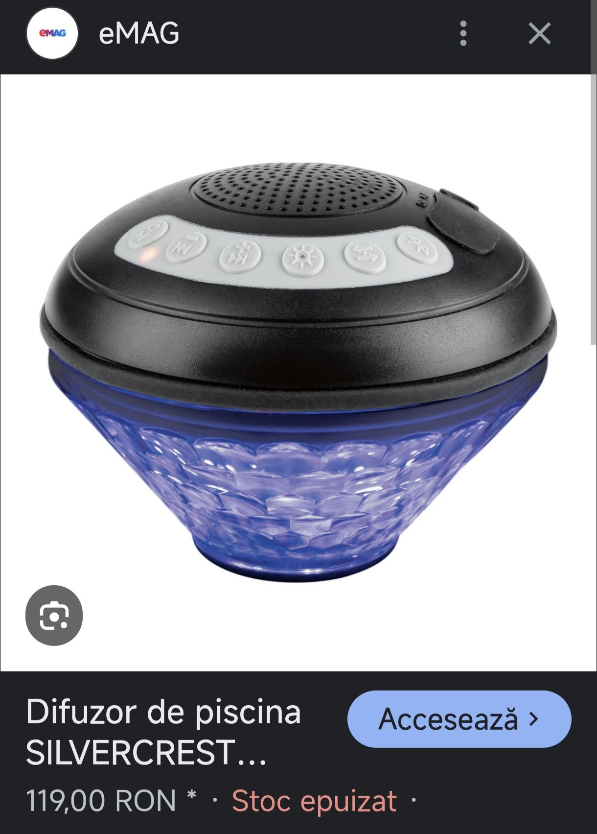 Boxa difuzor plutitor ipx 7