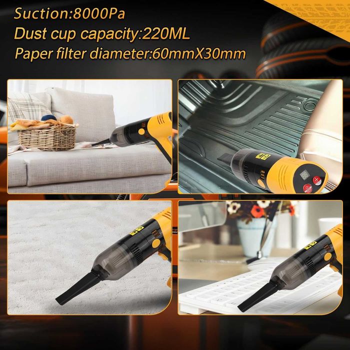 Aparat 4 în 1 Portabil: Spălător, Compresor, Aspirator, Suflanta Auto