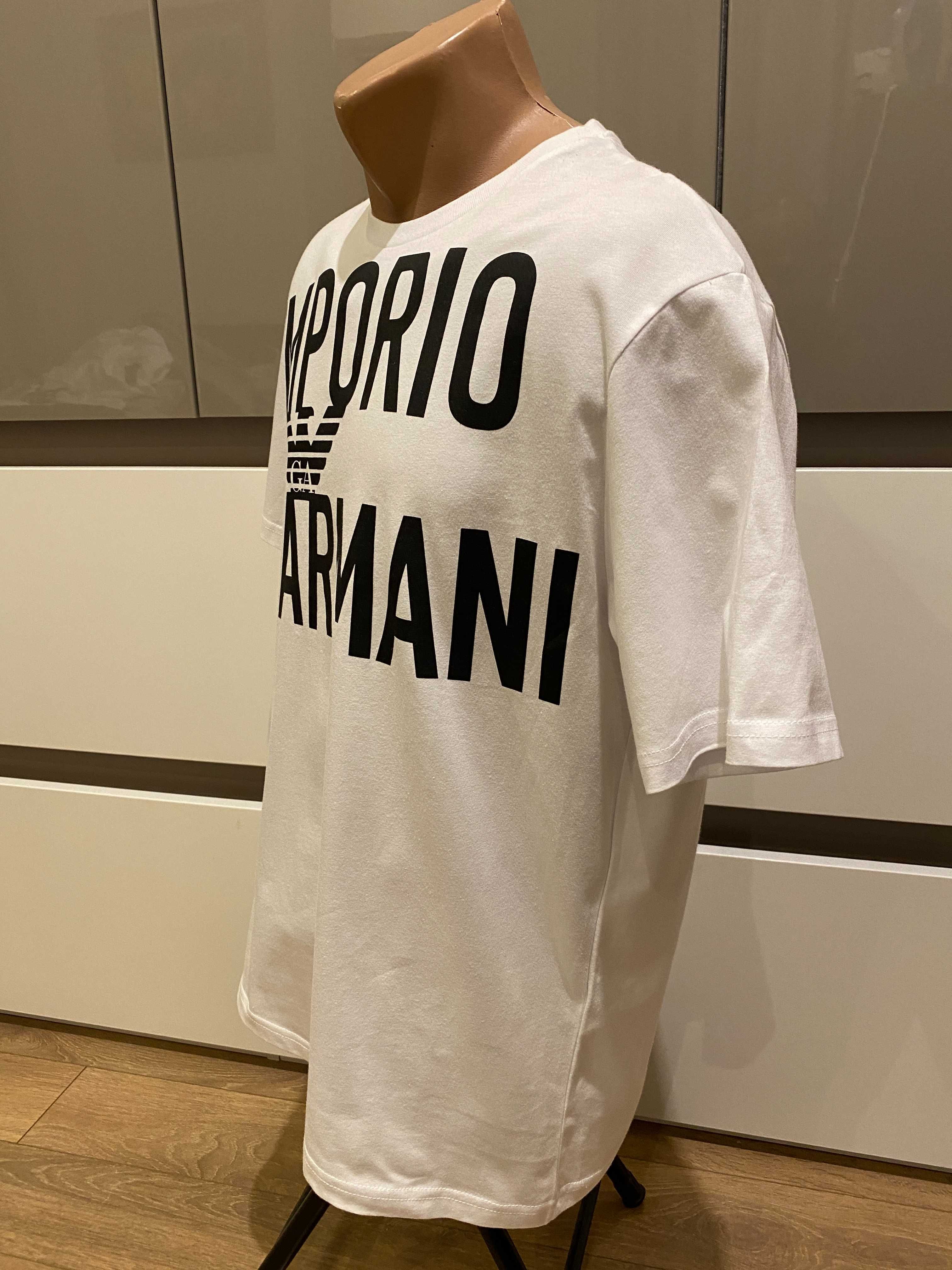 Оригинална тениска EMPORIO ARMANI, бяла, размери: M, XL и XXL