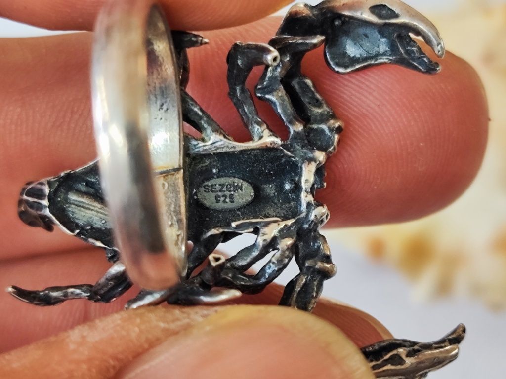 Сребърен пръстен скорпион sezgin 925