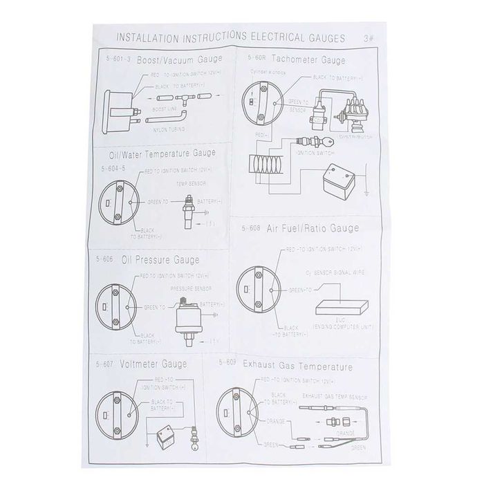 Уред за налягането на турбината Boost Meter RGB - 3 bar/52мм/7 цвята.
