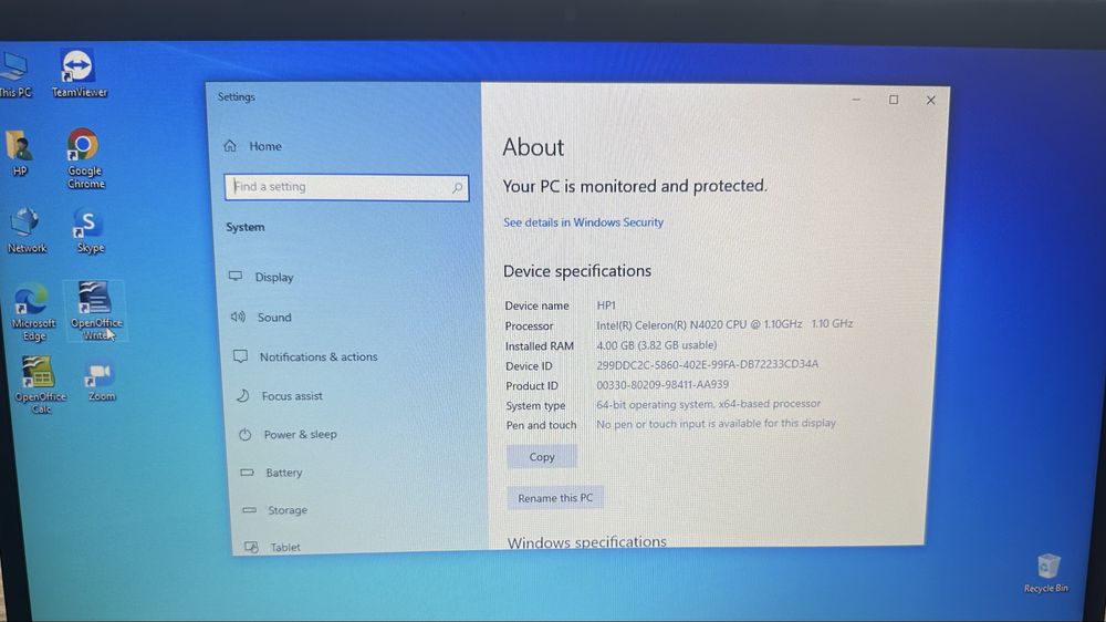 Laptop HP 250 G8 + licenta Windows
