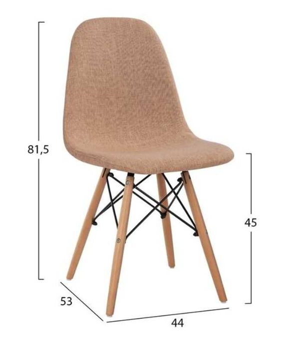 4 броя трапезни столове скандинавски стил с текстилна тапицерия