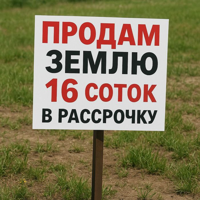 Земля 16 соток! Рассрочка 0-0-30.