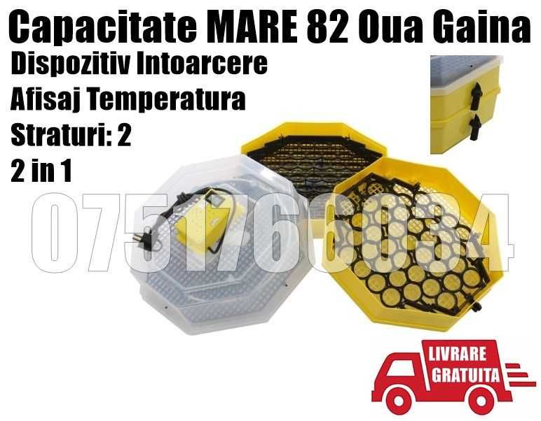 Incubator Clocitoare 2in1 Sistem Intoarcere Oua 81 Gaina LIVRAT GRA CJ