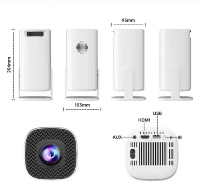 % Нов Смарт проектор S40Max 64gb 450LU 35000 игри  кино 4K, Андроид 11