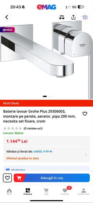 Baterie lavoar GROHE Incastrata