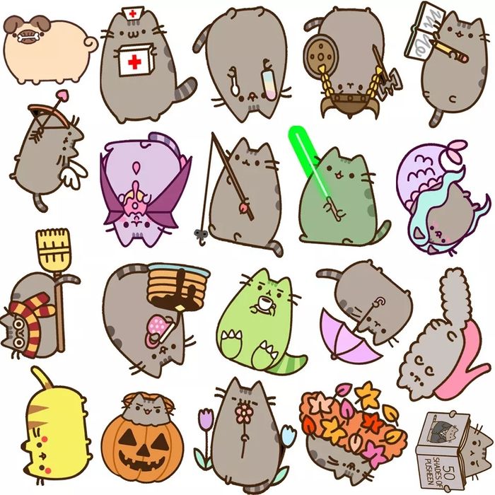 Микс от 20бр. лепенки с Pusheen котета