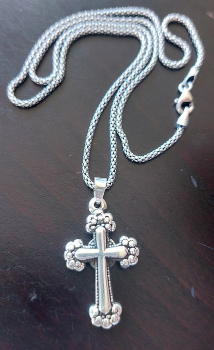 Сребро-синджирче с кръст и обеци