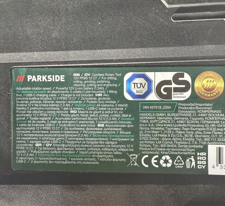 Masina de gaurit si slefuit fin Parkside