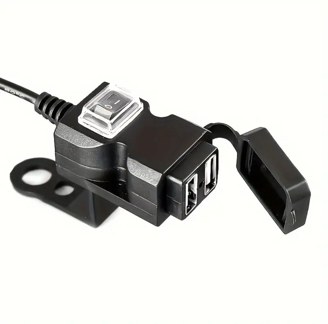 USB двойно зарадно за кормило на мотор / кола, водоустойчиво