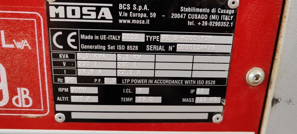 Generator Mosa ge 6000 diesel