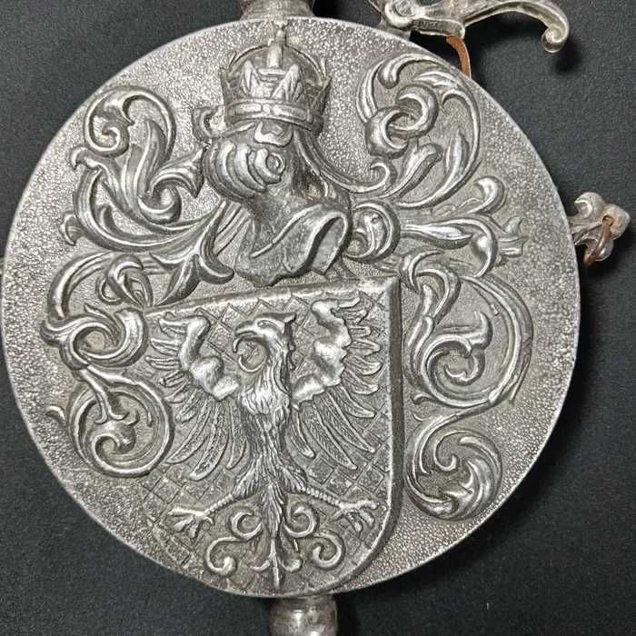 Plosca pulbere, blazon regal Fleur de Lis, colectie, vintage
