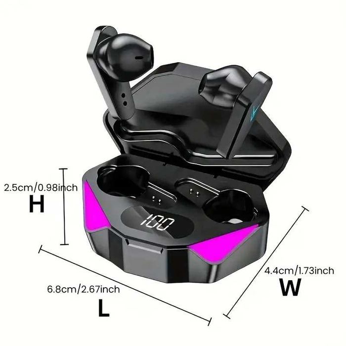 Casti Wireless Gaming/Muzica cu display baterie