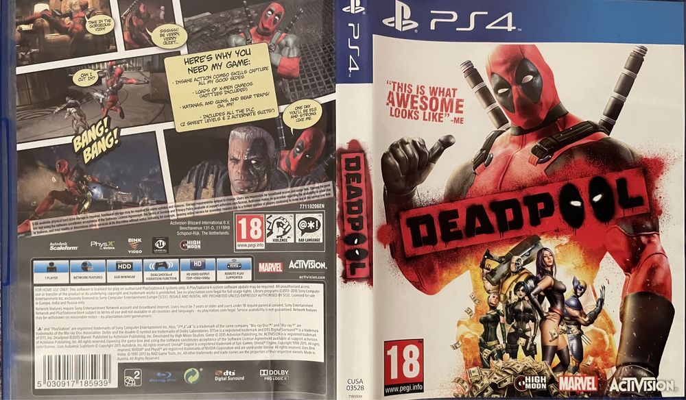 DEADPOOL ps4 nou pret fix trimit doar cu avans