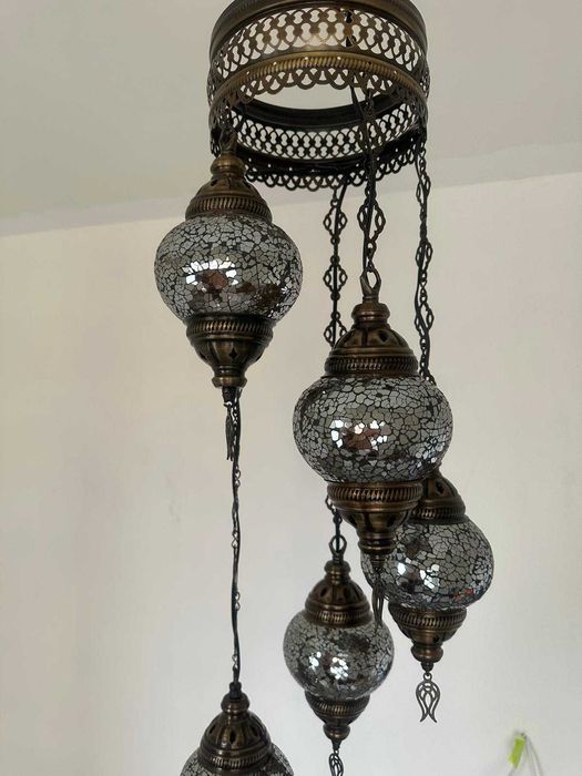 Turcă Mozaic Candelabru | Sticlă Unicolor Pandantiv Lumină