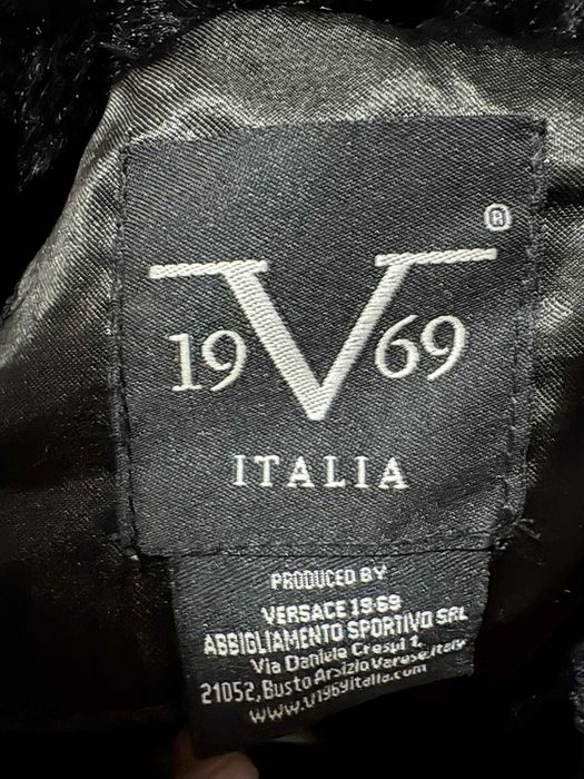 Palton de blana sintetică Versace negru