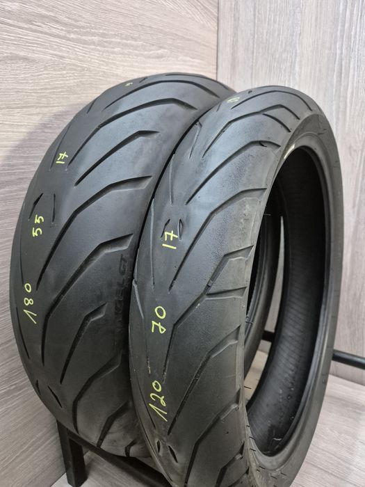 Set anvelope moto 120 70 17 cu 180 55 17 Pirelli angel gt
