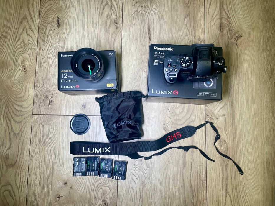 Vand camera GH5 + Obiectiv Panasonic 12mm F1.4 Leica DG