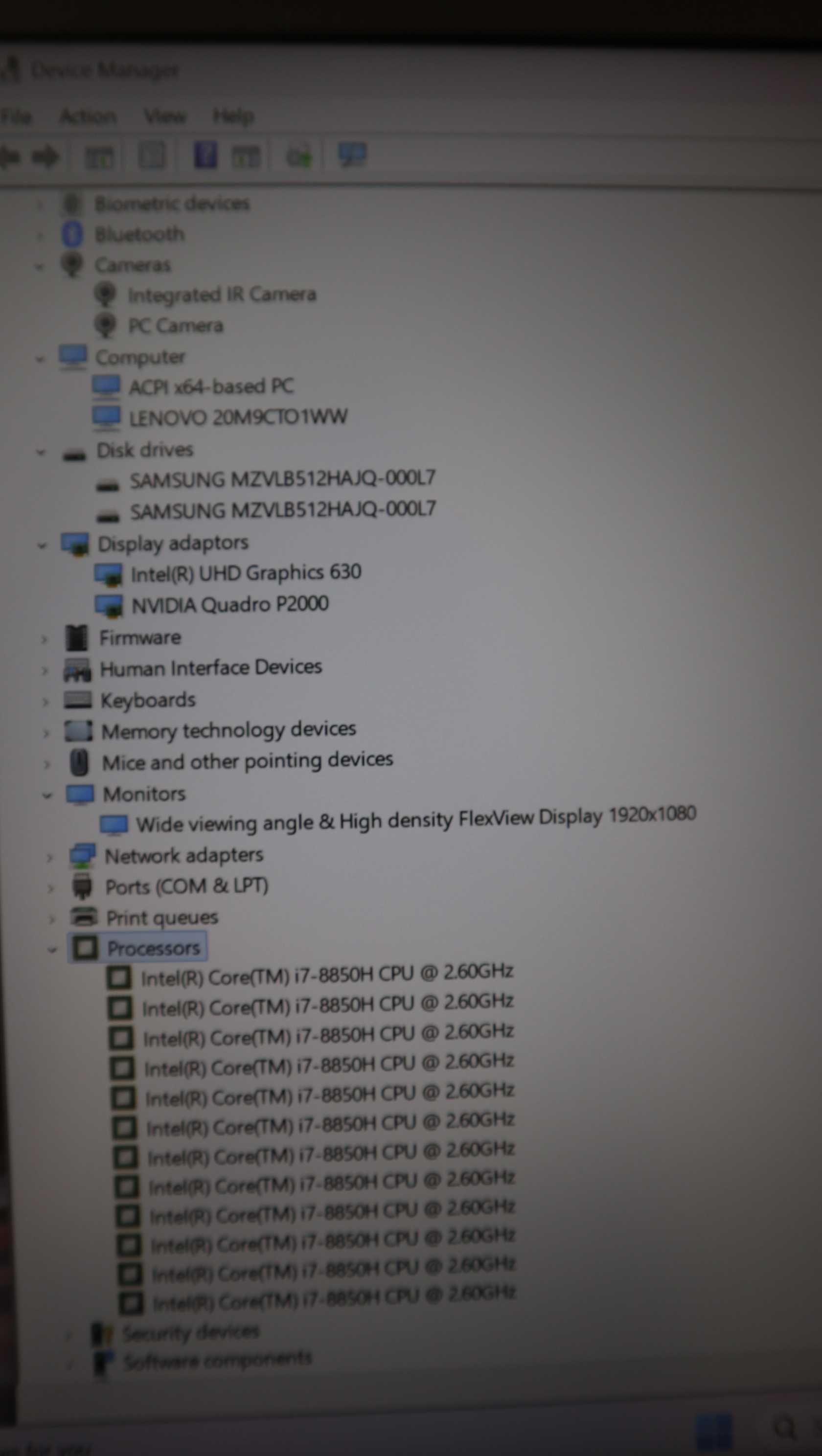 Lenovo ThinkPad P52 Workstation NVIDIA T2000/ i7 8850H /1TB NVMe/32GB