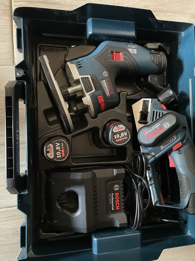Bosch set 10,8v rindea si freza de canturi
