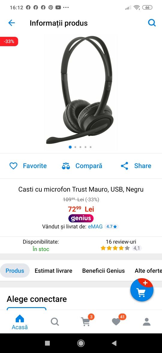 Casti cu microfon Trust Mauro