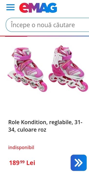 Role roz Kondition fetiță reglabile  marime 31- 34 aproape noi