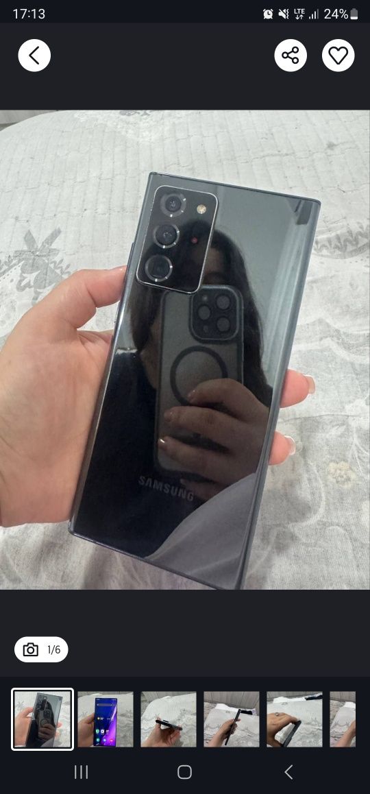 Samsung note 20 ultra qora 256 taligi ideal xolatta radnoy xamma narsa