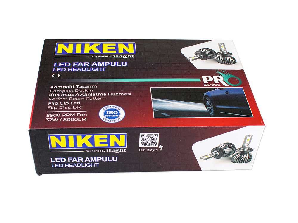 Диодни крушки 9006 NIKEN PRO, 4000LM, 30W, с компактно охлаждане, LED